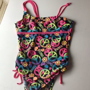 Peace and love one piece swimsuit
